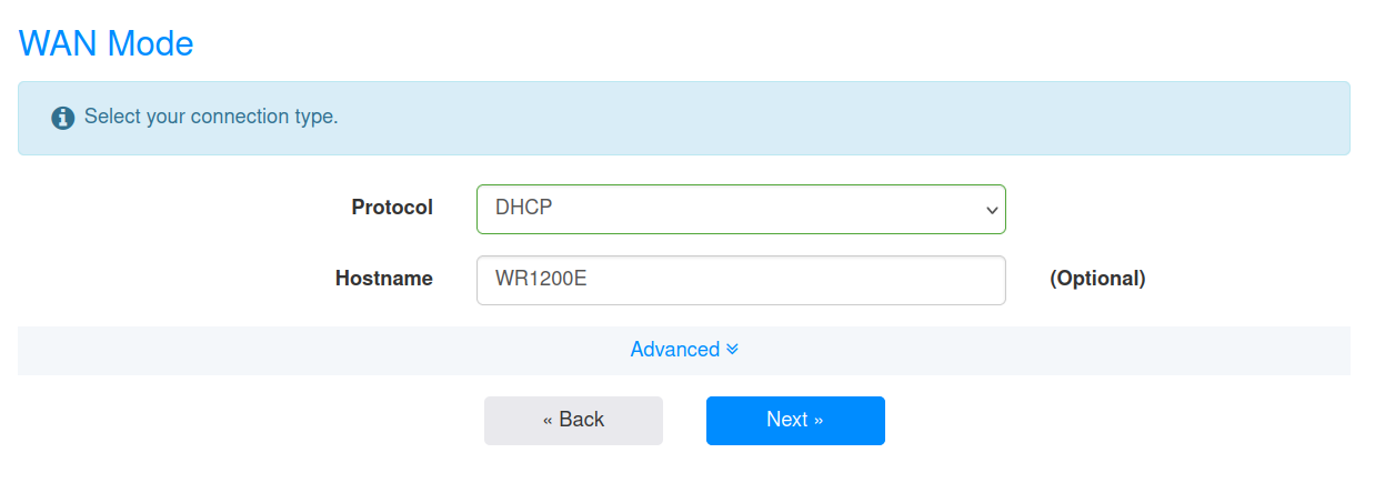 WAN Mode: DHCP