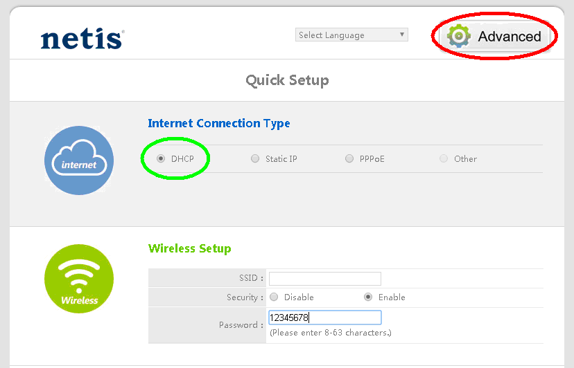 Internet connection type: DHCP